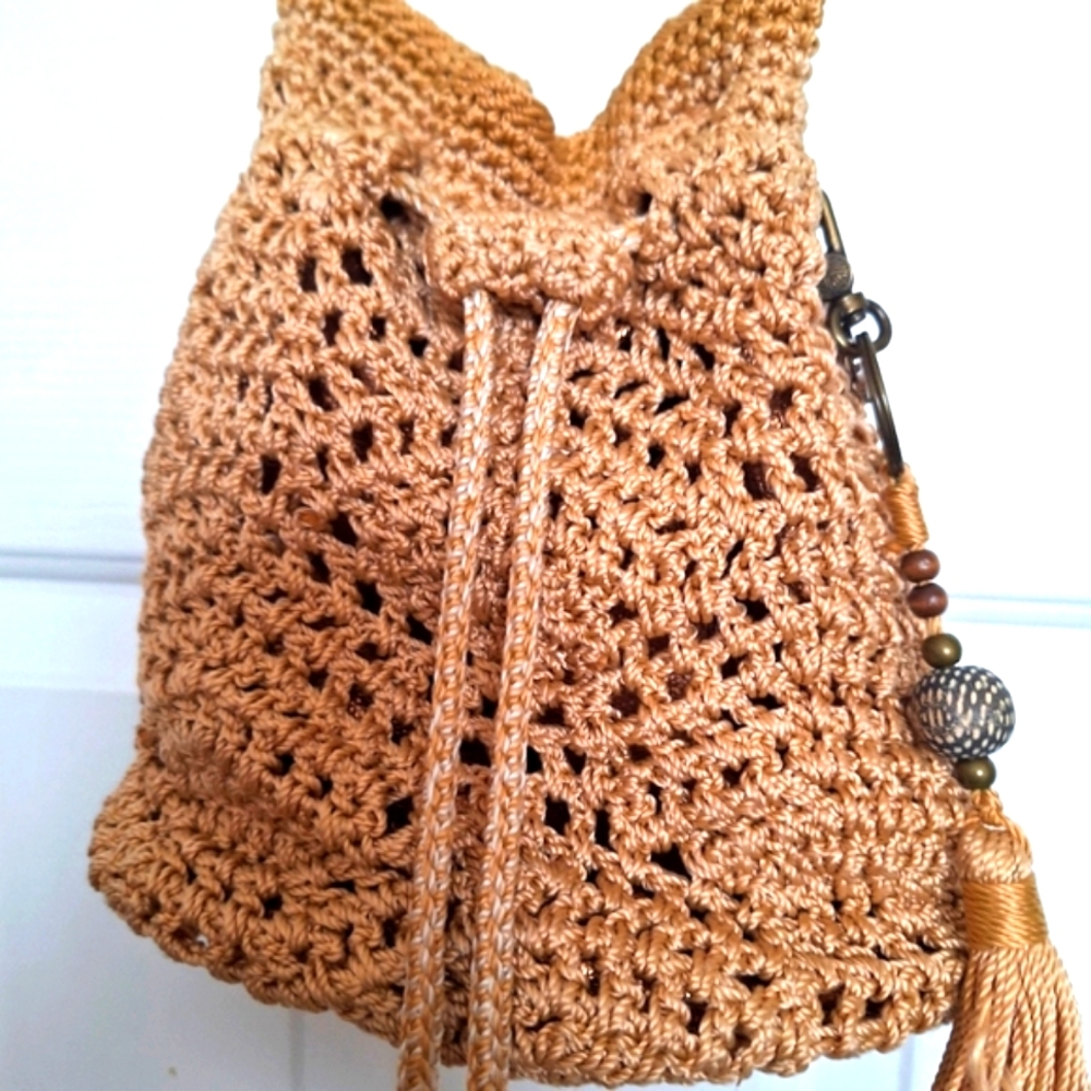 The Sak Natural Crochet Bucket Bag